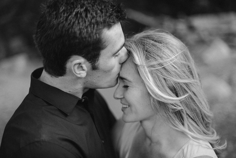 Black and White Engagement Photo