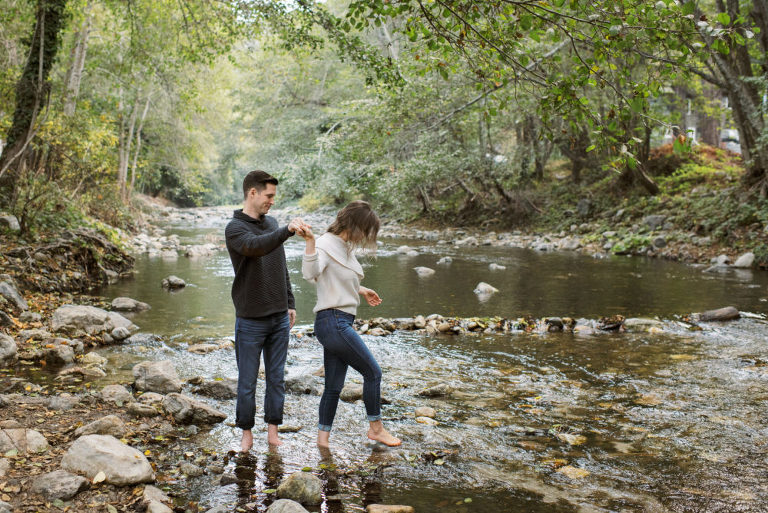 Couple in Creek at Big Sur